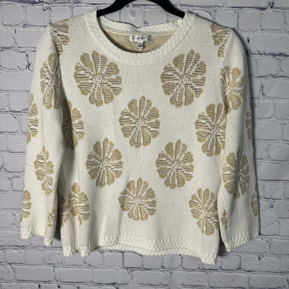 Tyler Boe Floral Jacquard Sweater in Sandstone